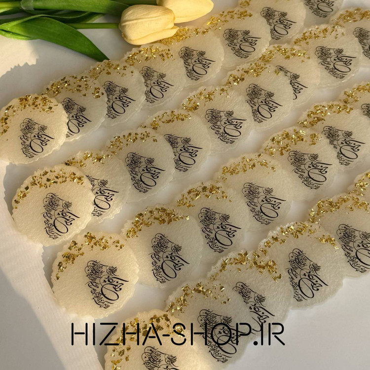 گیفت تمام رزین عروسی با وان یکاد و ورق طلای استیل