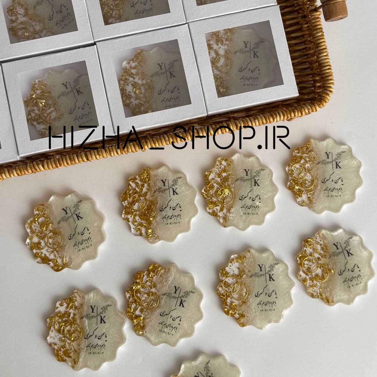 گیفت عروسی رزینی حلقه دار