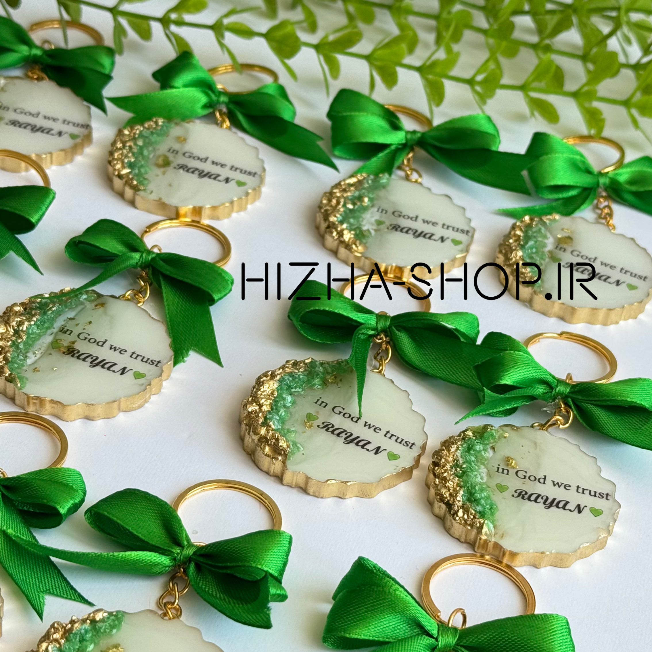 گیفت جاکلیدی سبز کریستالی