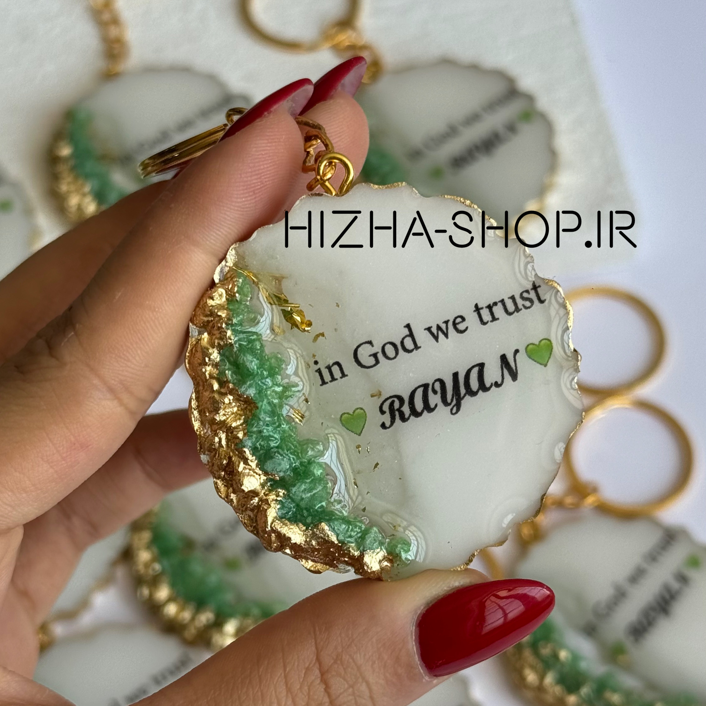 گیفت جاکلیدی سبز کریستالی